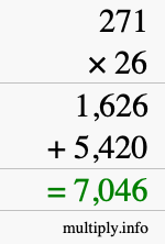How to calculate 271 times 26 using long multiplication How to calculate 271 times 26 using long multiplication