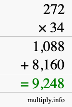 How to calculate 272 times 34 using long multiplication How to calculate 272 times 34 using long multiplication