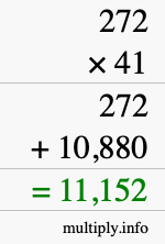 How to calculate 272 times 41 using long multiplication How to calculate 272 times 41 using long multiplication