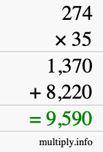 How to calculate 274 times 35 using long multiplication How to calculate 274 times 35 using long multiplication