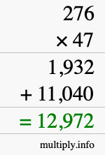 How to calculate 276 times 47 using long multiplication