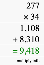 How to calculate 277 times 34 using long multiplication How to calculate 277 times 34 using long multiplication