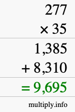 How to calculate 277 times 35 using long multiplication How to calculate 277 times 35 using long multiplication
