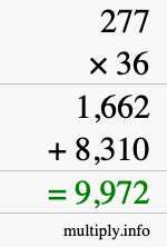 How to calculate 277 times 36 using long multiplication How to calculate 277 times 36 using long multiplication