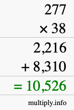 How to calculate 277 times 38 using long multiplication How to calculate 277 times 38 using long multiplication