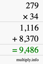 How to calculate 279 times 34 using long multiplication How to calculate 279 times 34 using long multiplication