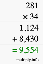 How to calculate 281 times 34 using long multiplication How to calculate 281 times 34 using long multiplication