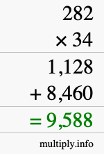 How to calculate 282 times 34 using long multiplication How to calculate 282 times 34 using long multiplication