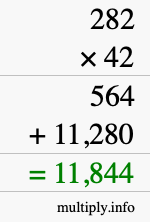 How to calculate 282 times 42 using long multiplication How to calculate 282 times 42 using long multiplication
