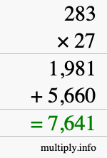How to calculate 283 times 27 using long multiplication How to calculate 283 times 27 using long multiplication