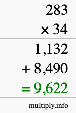 How to calculate 283 times 34 using long multiplication How to calculate 283 times 34 using long multiplication