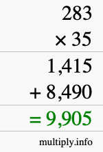 How to calculate 283 times 35 using long multiplication How to calculate 283 times 35 using long multiplication
