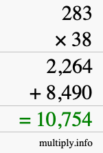 How to calculate 283 times 38 using long multiplication How to calculate 283 times 38 using long multiplication