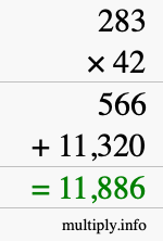 How to calculate 283 times 42 using long multiplication How to calculate 283 times 42 using long multiplication