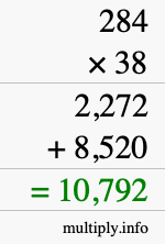 How to calculate 284 times 38 using long multiplication How to calculate 284 times 38 using long multiplication