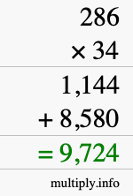 How to calculate 286 times 34 using long multiplication How to calculate 286 times 34 using long multiplication