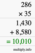 How to calculate 286 times 35 using long multiplication How to calculate 286 times 35 using long multiplication