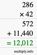 How to calculate 286 times 42 using long multiplication How to calculate 286 times 42 using long multiplication