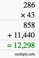How to calculate 286 times 43 using long multiplication How to calculate 286 times 43 using long multiplication
