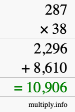 How to calculate 287 times 38 using long multiplication How to calculate 287 times 38 using long multiplication