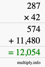 How to calculate 287 times 42 using long multiplication How to calculate 287 times 42 using long multiplication