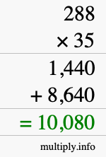 How to calculate 288 times 35 using long multiplication How to calculate 288 times 35 using long multiplication