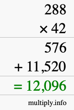 How to calculate 288 times 42 using long multiplication How to calculate 288 times 42 using long multiplication