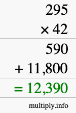 How to calculate 295 times 42 using long multiplication How to calculate 295 times 42 using long multiplication