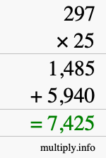 How to calculate 297 times 25 using long multiplication How to calculate 297 times 25 using long multiplication