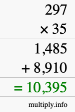How to calculate 297 times 35 using long multiplication How to calculate 297 times 35 using long multiplication