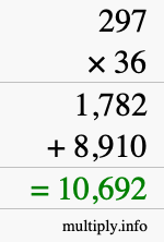 How to calculate 297 times 36 using long multiplication How to calculate 297 times 36 using long multiplication