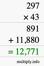 How to calculate 297 times 43 using long multiplication How to calculate 297 times 43 using long multiplication