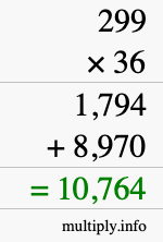 How to calculate 299 times 36 using long multiplication How to calculate 299 times 36 using long multiplication