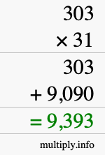 How to calculate 303 times 31 using long multiplication How to calculate 303 times 31 using long multiplication