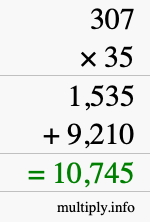 How to calculate 307 times 35 using long multiplication How to calculate 307 times 35 using long multiplication