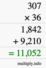 How to calculate 307 times 36 using long multiplication How to calculate 307 times 36 using long multiplication