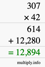 How to calculate 307 times 42 using long multiplication How to calculate 307 times 42 using long multiplication