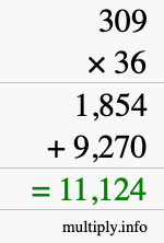 How to calculate 309 times 36 using long multiplication How to calculate 309 times 36 using long multiplication