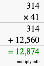 How to calculate 314 times 41 using long multiplication How to calculate 314 times 41 using long multiplication
