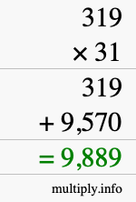 How to calculate 319 times 31 using long multiplication How to calculate 319 times 31 using long multiplication