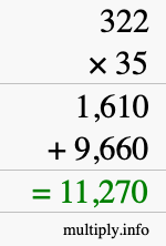 How to calculate 322 times 35 using long multiplication How to calculate 322 times 35 using long multiplication