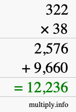 How to calculate 322 times 38 using long multiplication How to calculate 322 times 38 using long multiplication