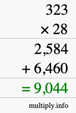 How to calculate 323 times 28 using long multiplication How to calculate 323 times 28 using long multiplication