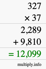 How to calculate 327 times 37 using long multiplication