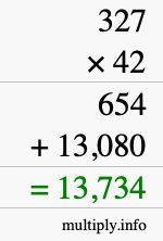 How to calculate 327 times 42 using long multiplication How to calculate 327 times 42 using long multiplication