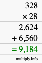 How to calculate 328 times 28 using long multiplication How to calculate 328 times 28 using long multiplication