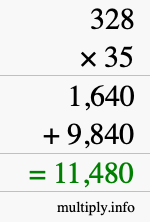 How to calculate 328 times 35 using long multiplication How to calculate 328 times 35 using long multiplication