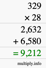 How to calculate 329 times 28 using long multiplication How to calculate 329 times 28 using long multiplication