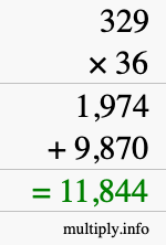 How to calculate 329 times 36 using long multiplication How to calculate 329 times 36 using long multiplication