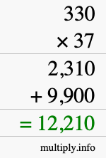 How to calculate 330 times 37 using long multiplication